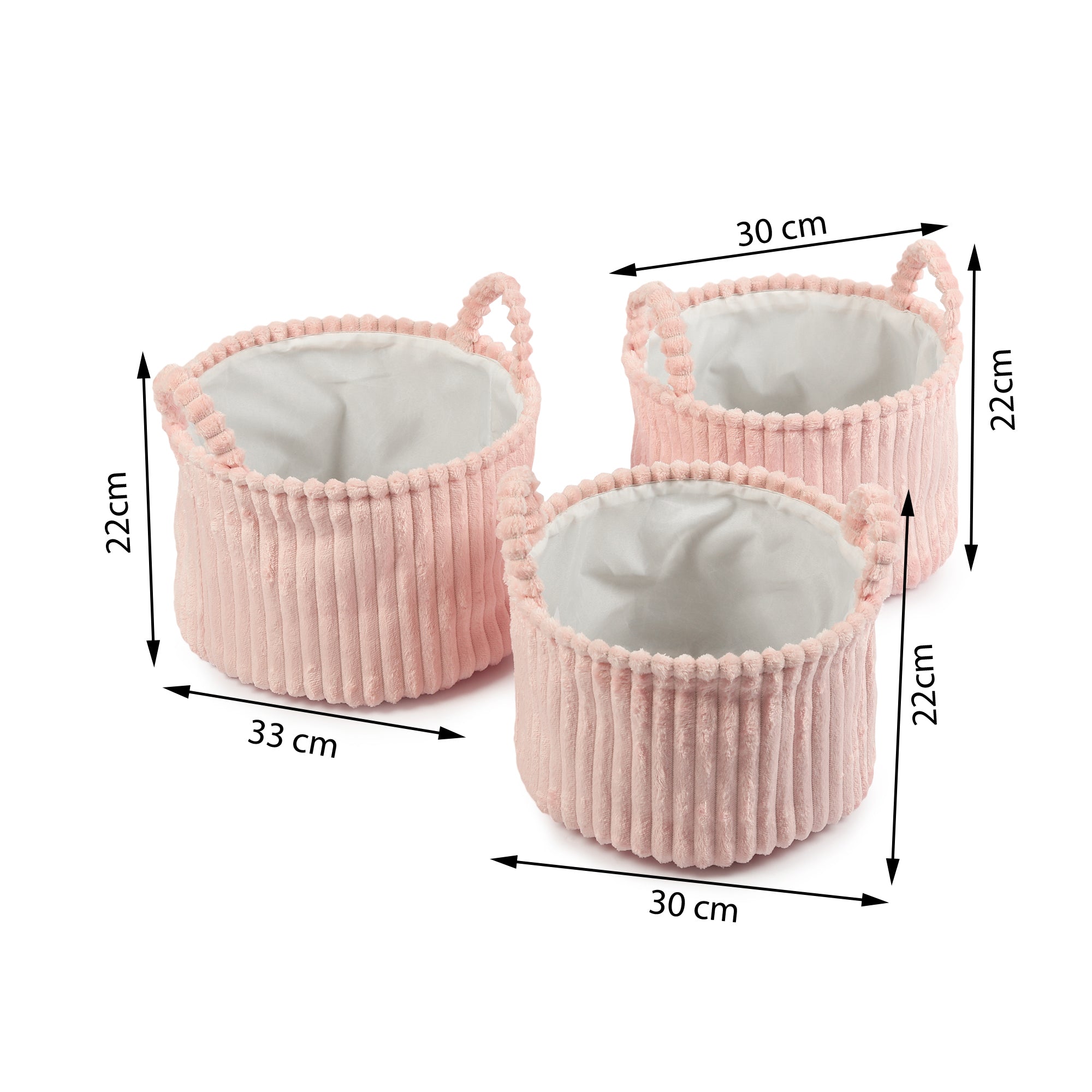 Cloud weave cloth basket Blush Pink Set of 3