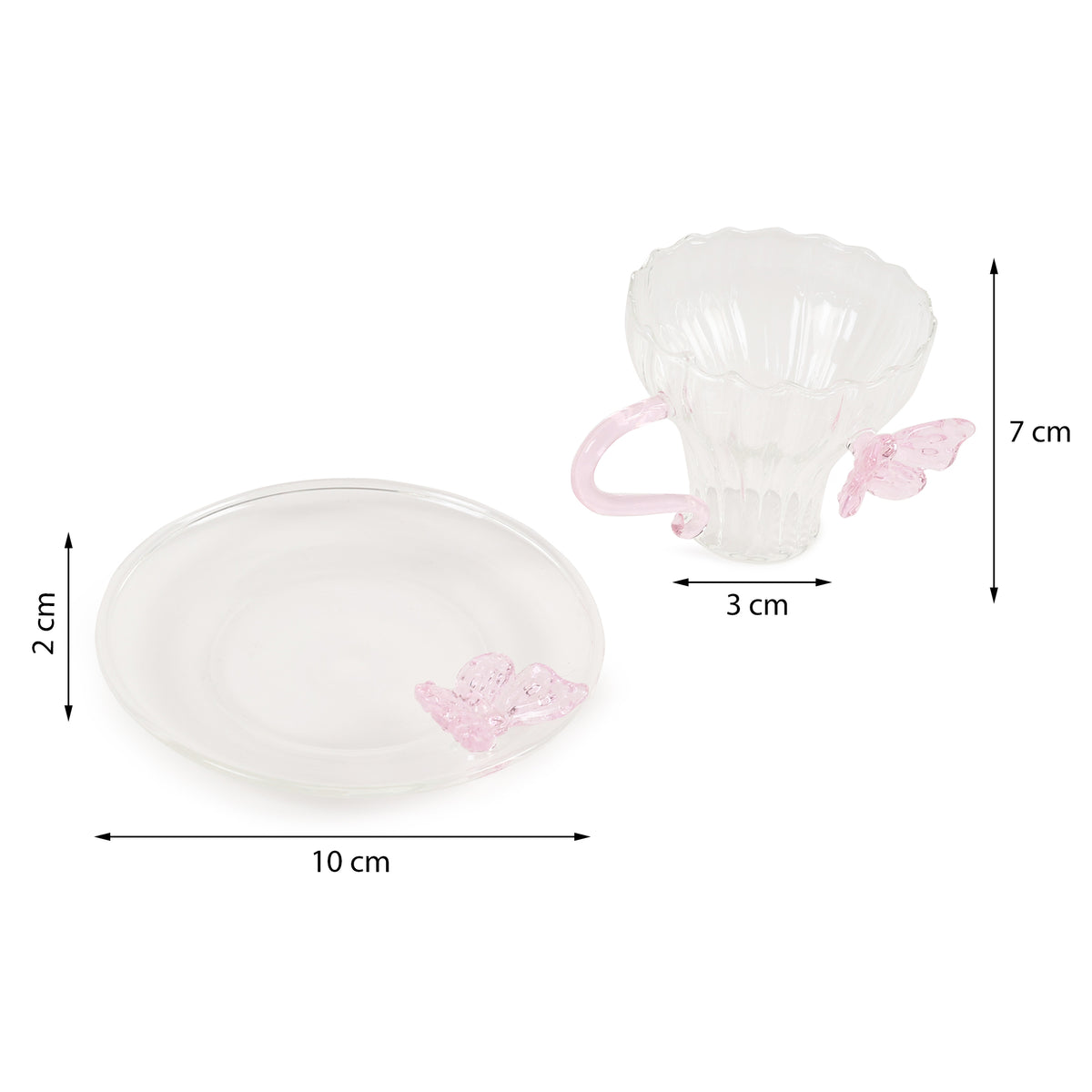 Titli Elina Glass Cup & Saucer - Ouchcart