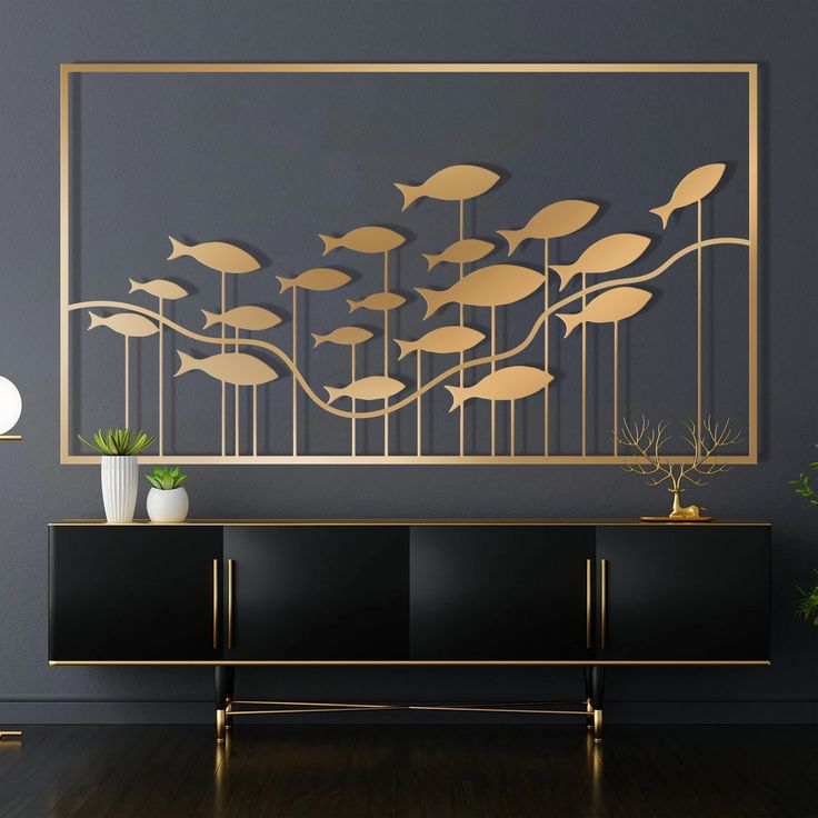 FISH GOLD WALL ART