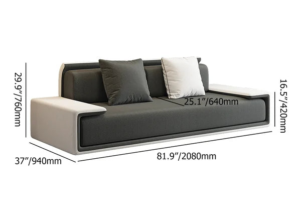3-Seater Sofa Cotton Linen with Pillows