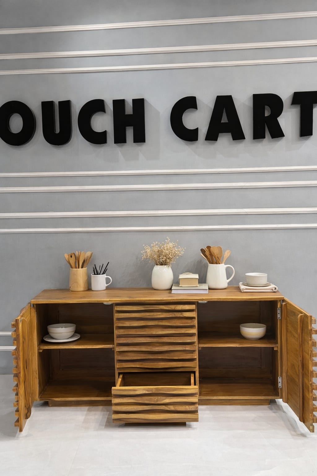 Modern Wooden Executive Office Table with Textured Front | Premium Office Desk