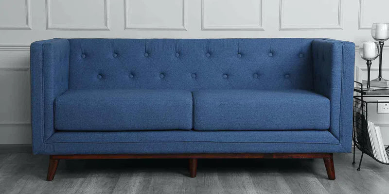 Fabric 3 Seater Sofa In Ice Blue Colour