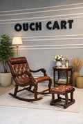 Pure Teak Wood Standard Rocking Chair with Footrest | Premium Solid Wood Comfort
