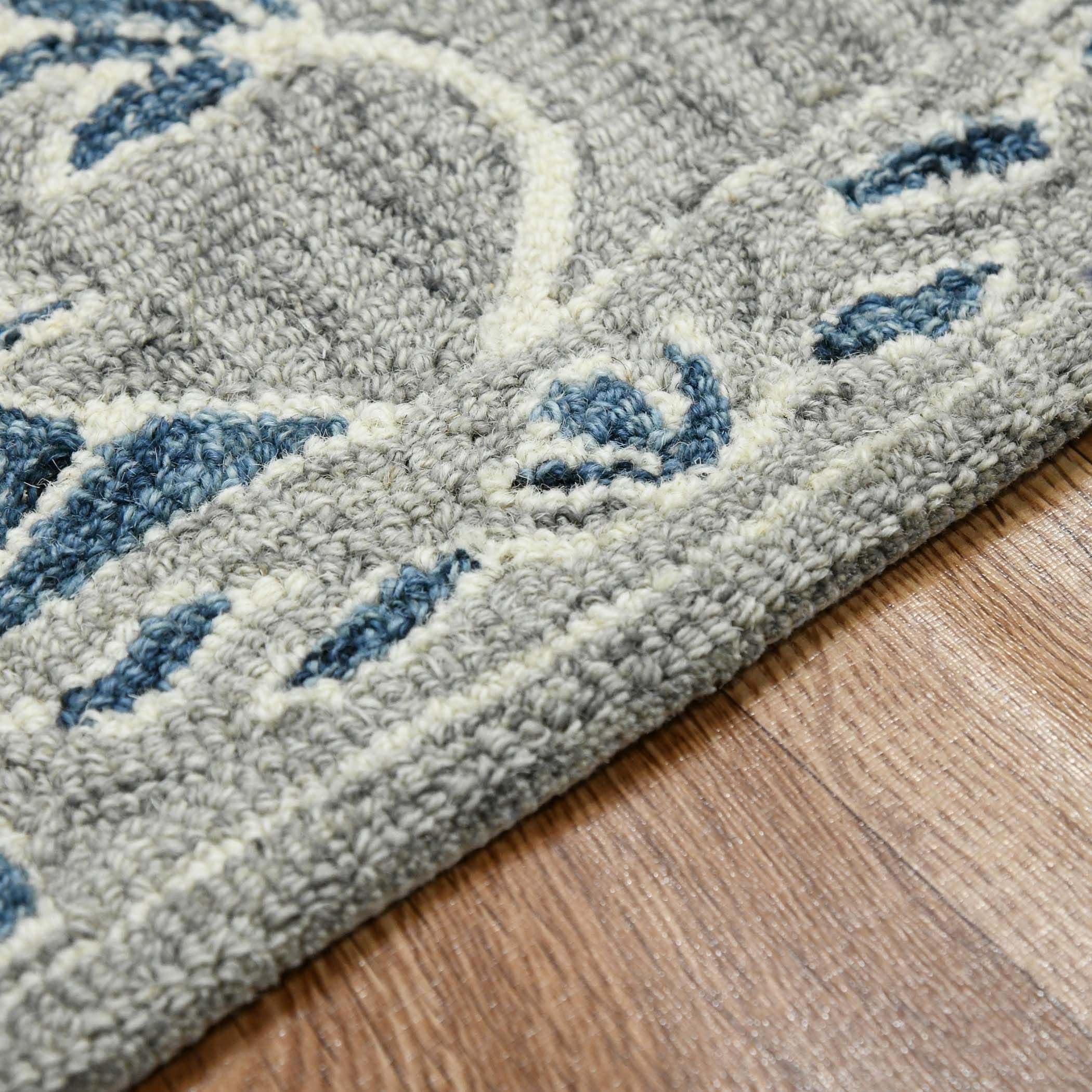 Gray Wool Romania 5x8 Feet  Hand-Tufted Carpet - Rug