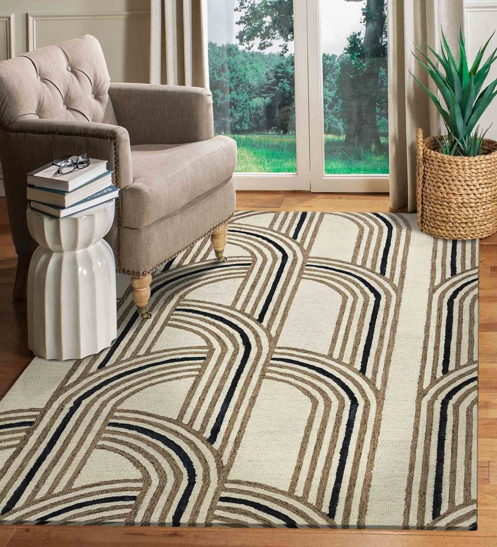 CORAL REEF Wool & Viscose Canyan 4x6 Feet  Hand-Tufted Carpet - Rug
