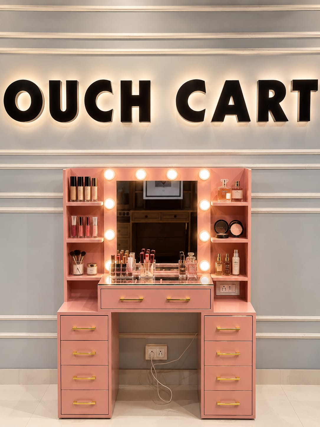modern pink dressing table Ouch Cart Modern Pink Dressing Table with Storage Drawers | Premium Makeup  Vanity Table for Bedroom