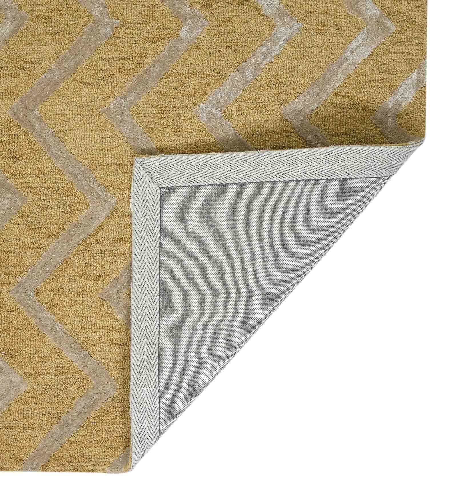 GOLD Wool & Viscose Canyan 8x10 Feet  Hand-Tufted Carpet - Rug