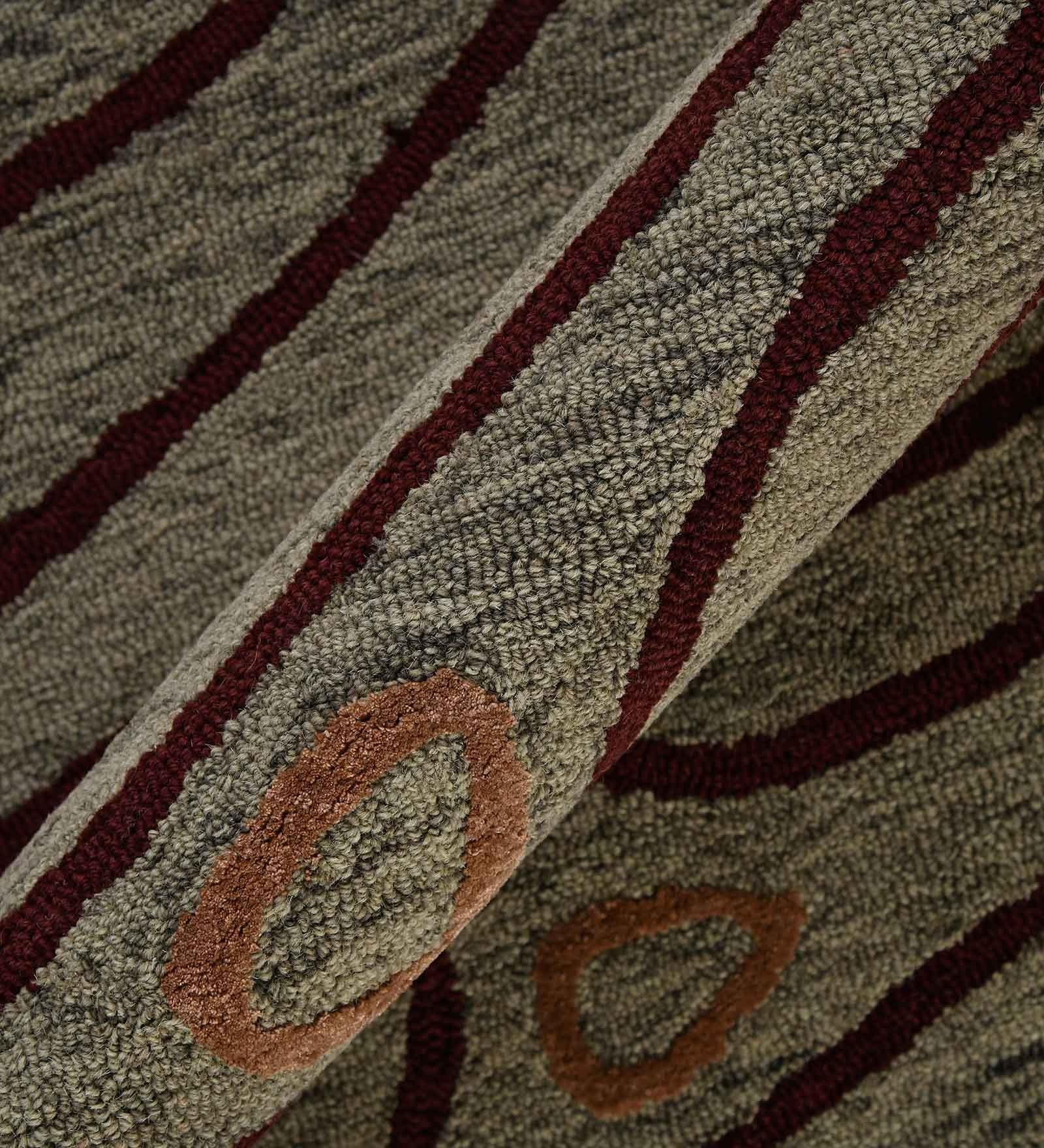 KHAKI Wool & Viscose Canyan 8x10 Feet  Hand-Tufted Carpet - Rug