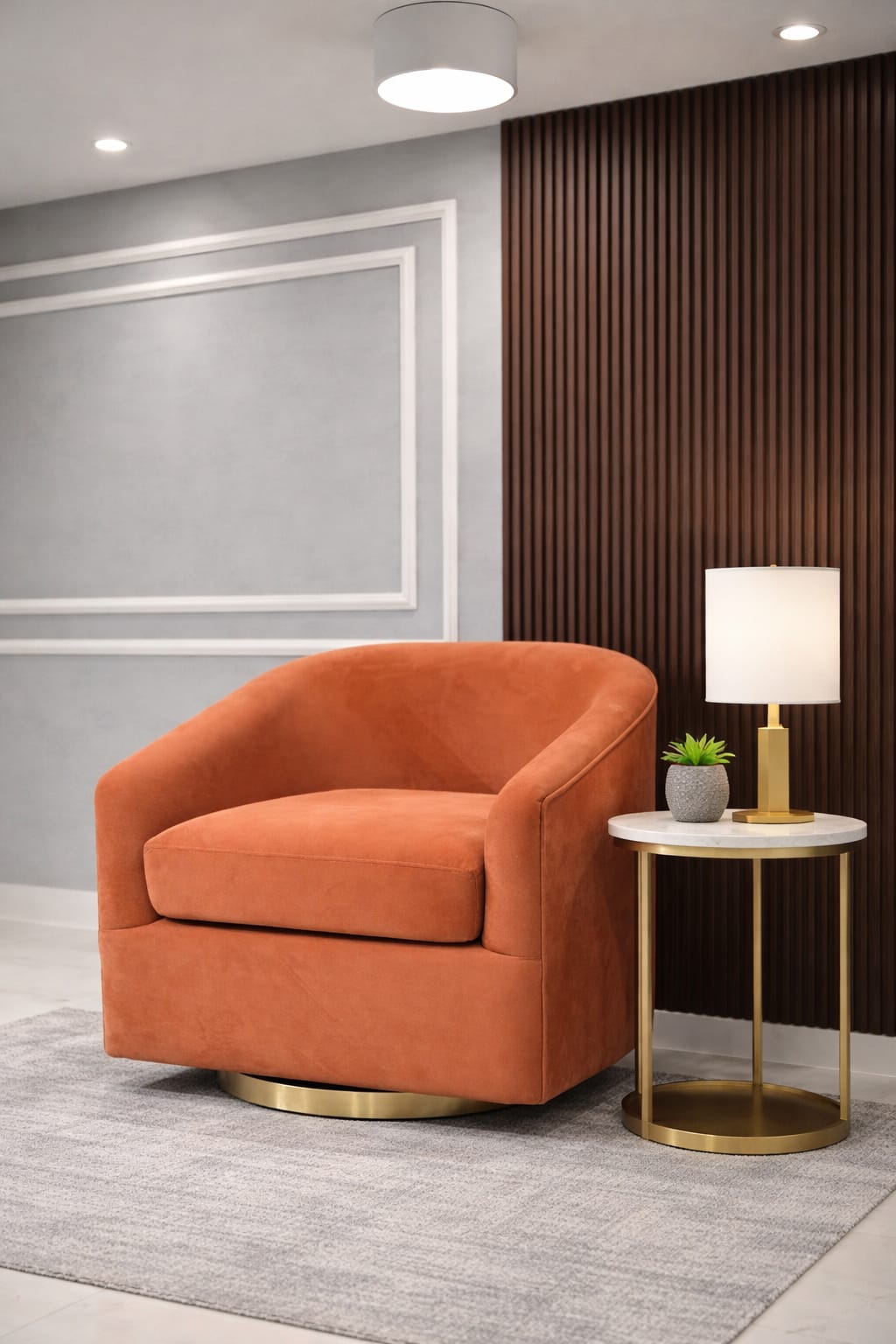 Bennett Upholstered Swivel Barrel Chair