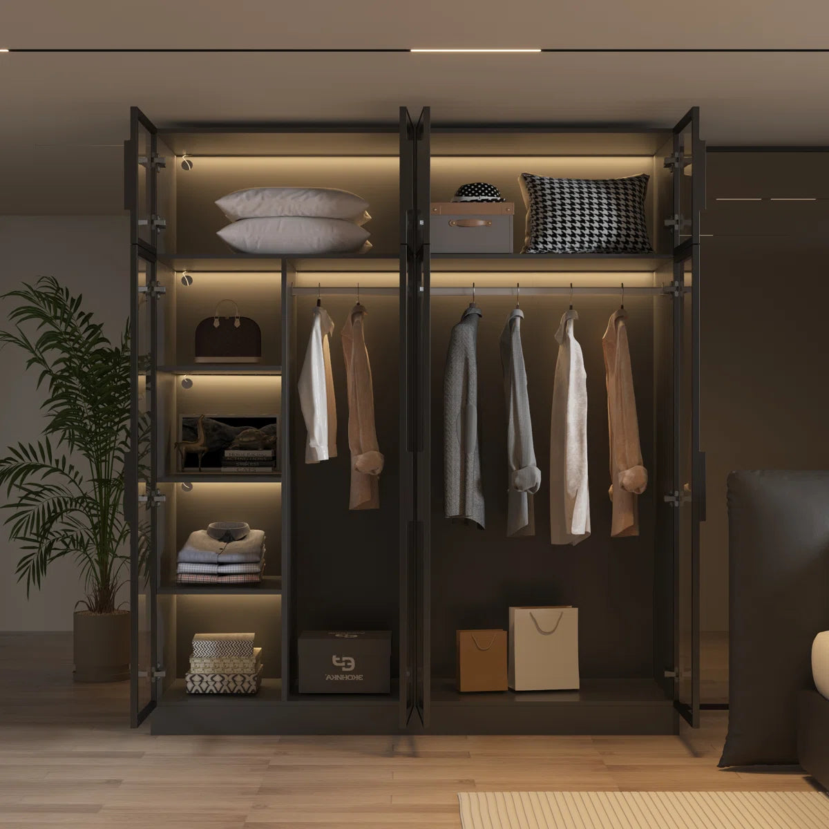 Caldeira Solid Wood Armoire – Contemporary Wardrobe for Bedroom