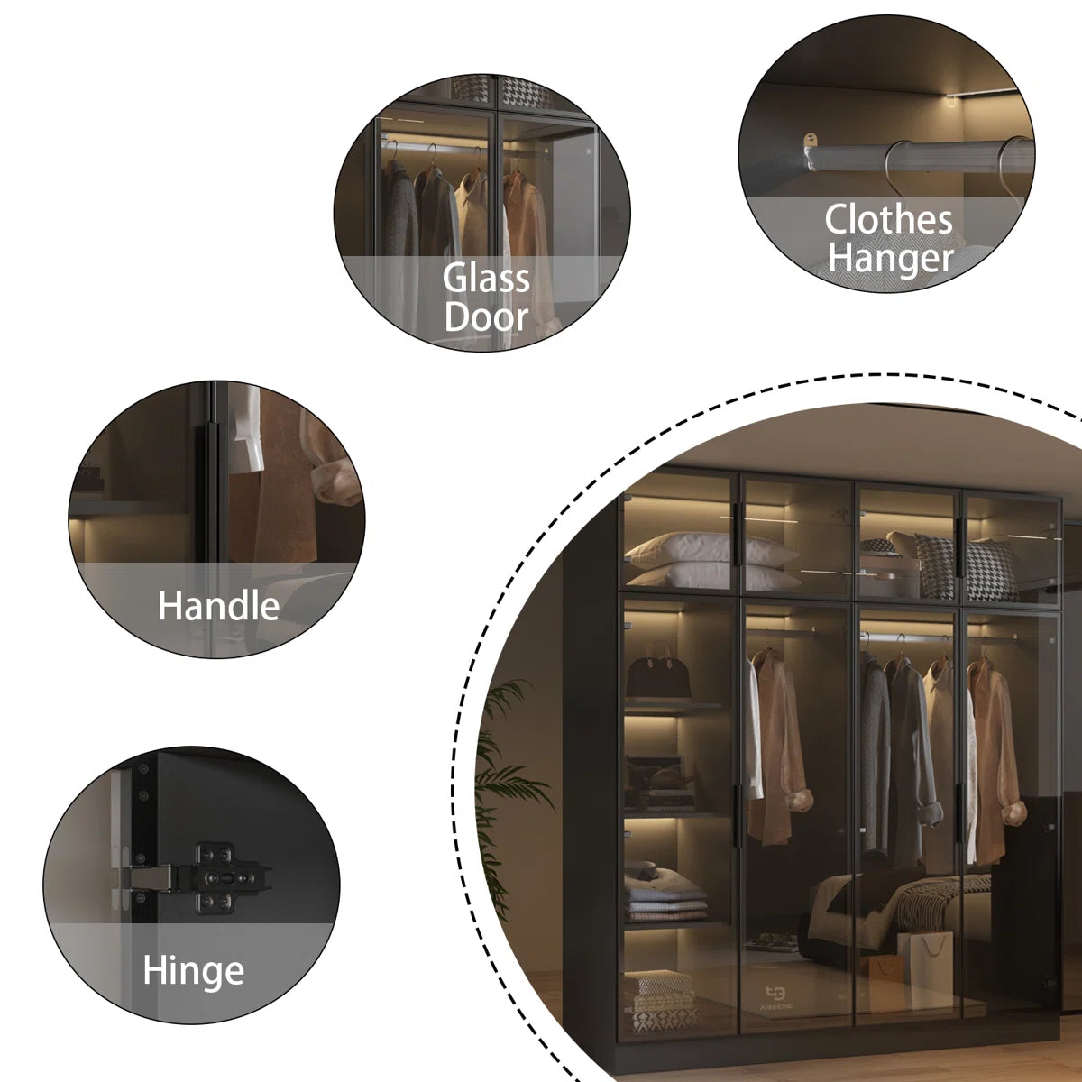 Caldeira Solid Wood Armoire – Contemporary Wardrobe for Bedroom