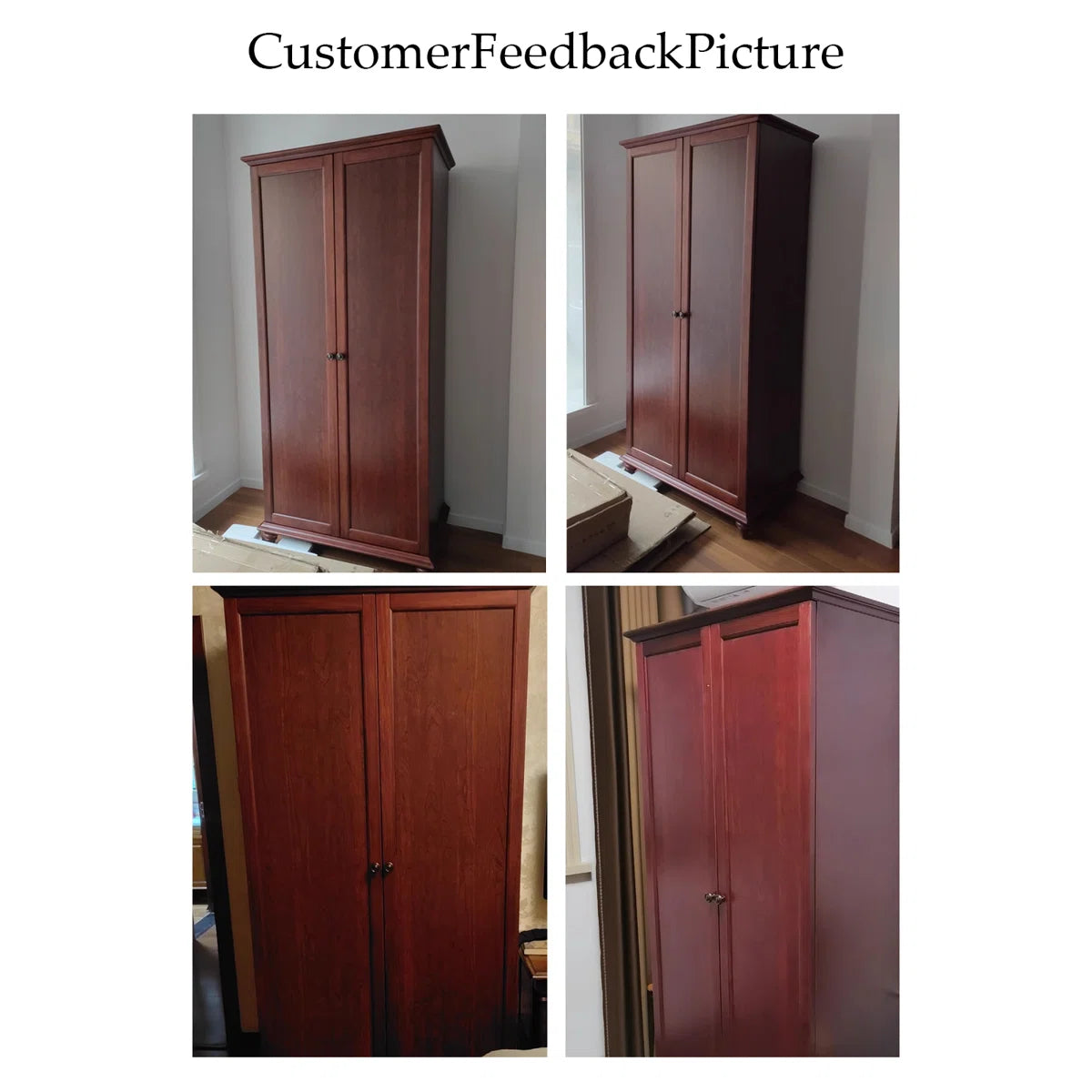 Rubber Wood Wardrobe – American-Style Wooden Closet for Bedroom-OUCH CART | Wardrobe 