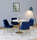 Metallic 4 Seater Dining Set In Golden Base With Porcelain Top