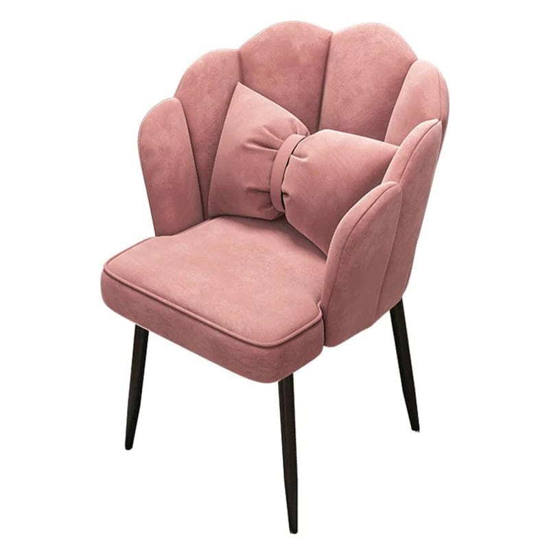 Contemporary Metal Side Chair Home Upholstered Arm Crown Top Back Chair