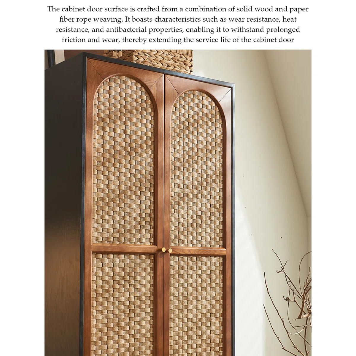 Retro Mid-Century Wardrobe – Solid Wood Bedroom Armoire with Classic Design