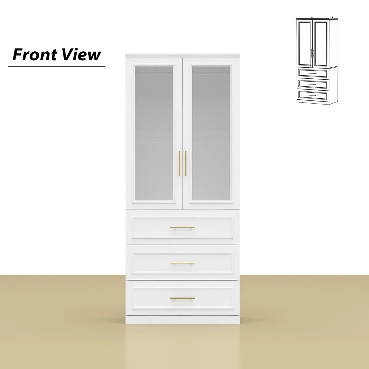 Durable Armoire Spacious Modern Bedroom Wardrobe-OUCH CART | Wardrobe 