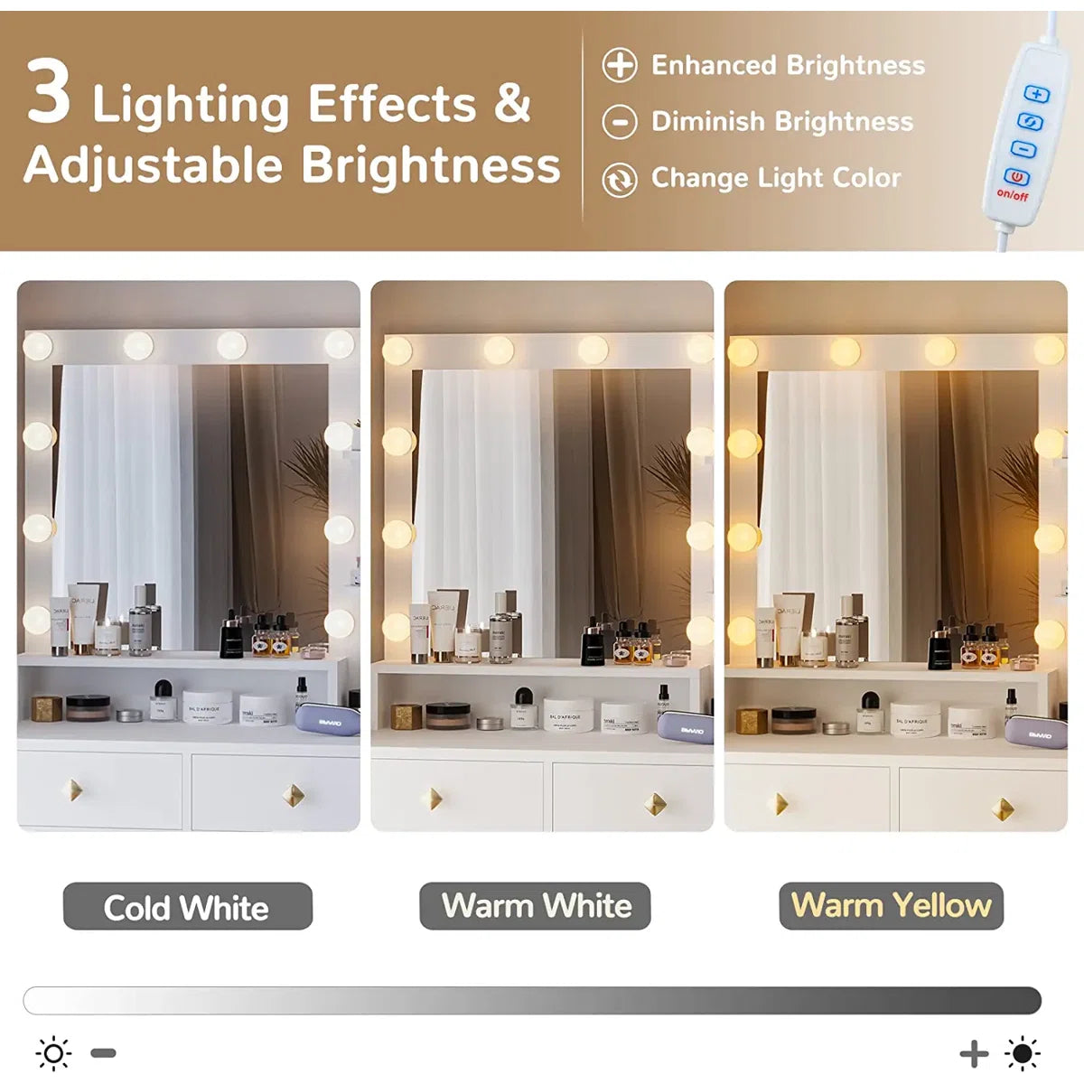 Stylish Dufault Vanity Table with Mirror and Bedroom Storage- Ouch Cart | Dressing table 