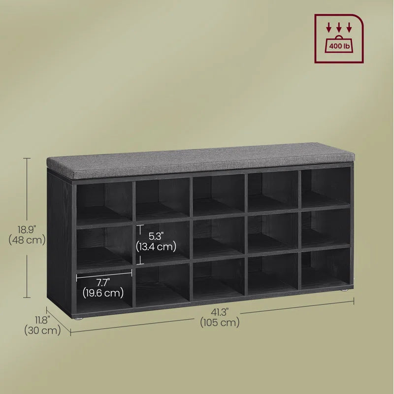 15 Pair Shoe Storage Bench