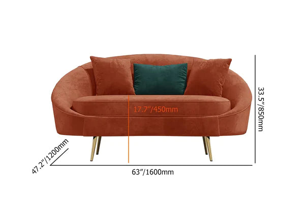 Velvet Curved Sofa Toss Pillow Included