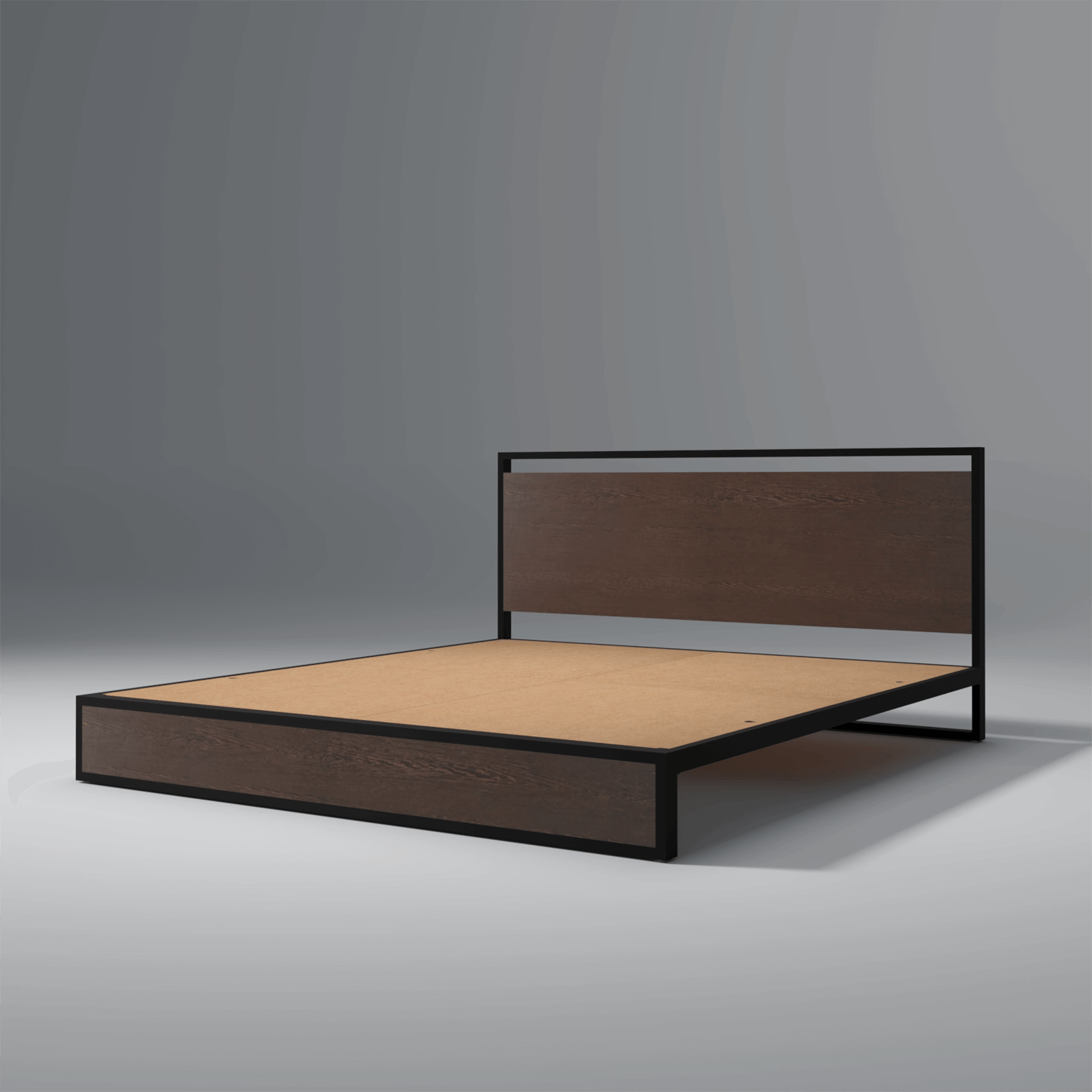 Indo Powder Coated Metal King Size Bed With MDF Wood