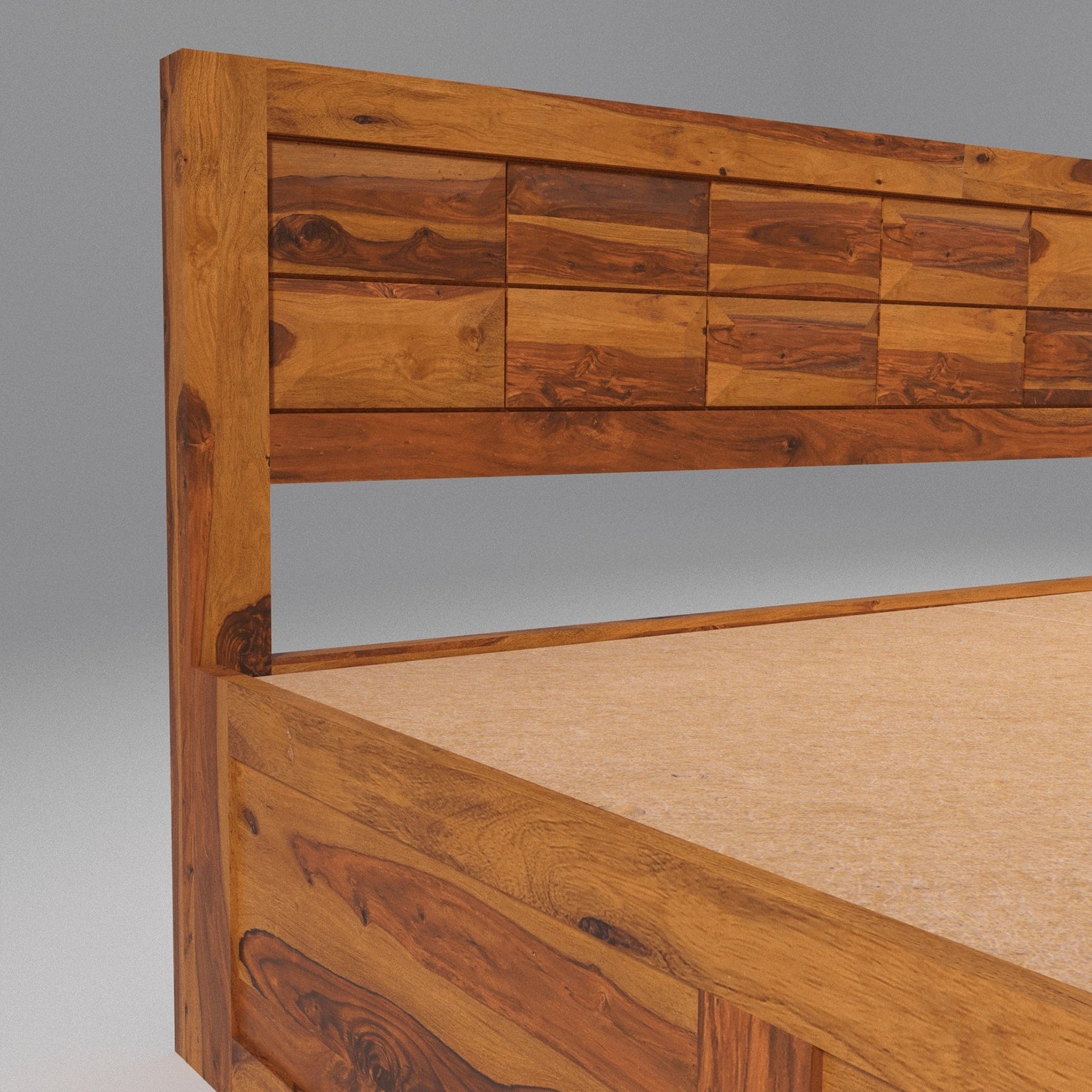 Arcadia Sheesham Wood King Size Bed with Storage