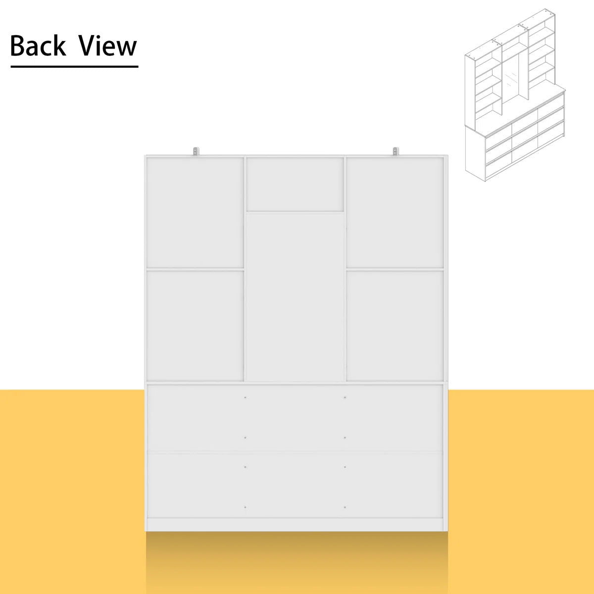 Spacious 9-Drawer 7-Shelf Wardrobe – Wooden Closet with Full-Length Mirror