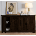 Canberra Sheesham Wood Four Door Storage Cabinet 172x45x90 CM (Walnut Finish)