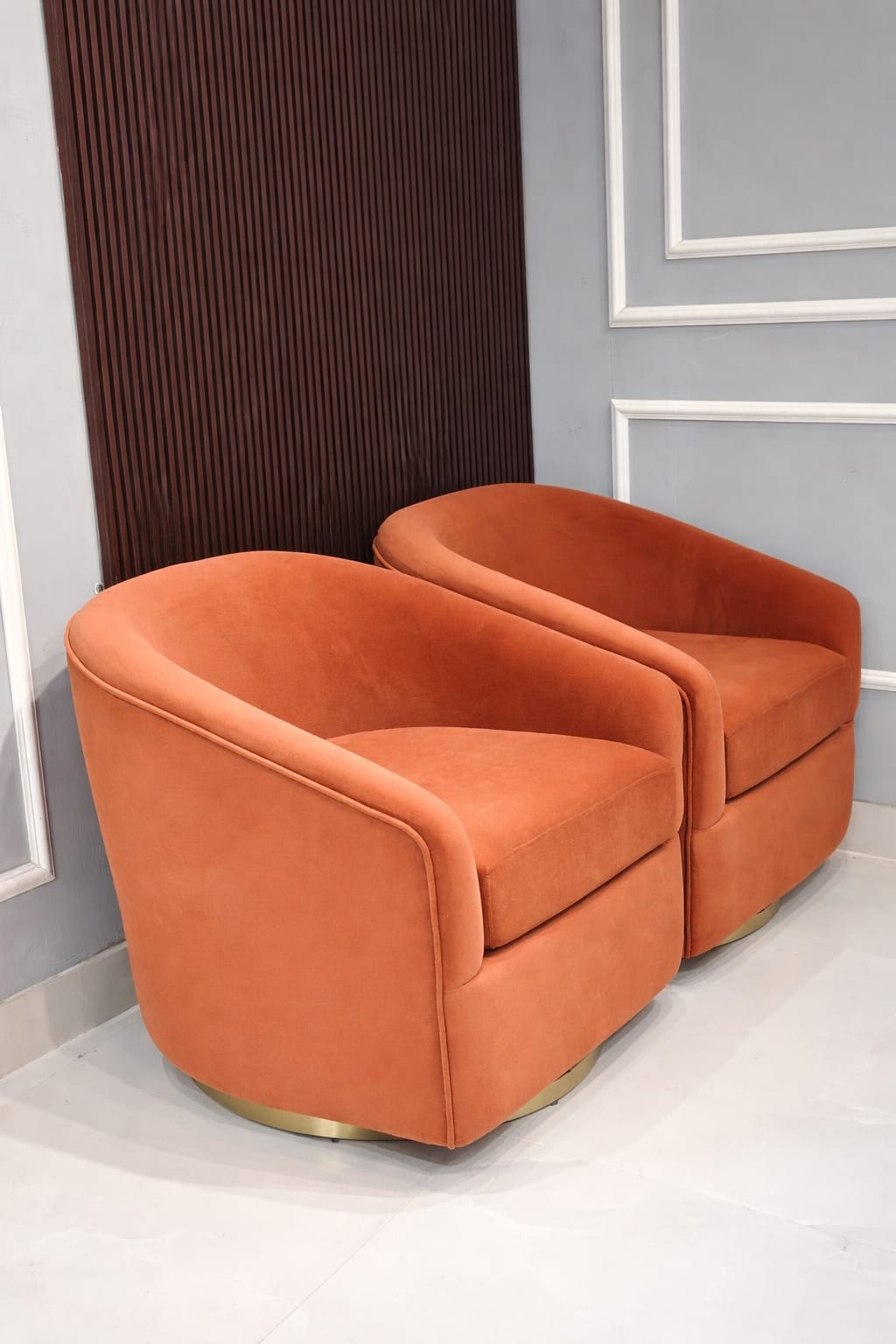 Bennett Upholstered Swivel Barrel Chair