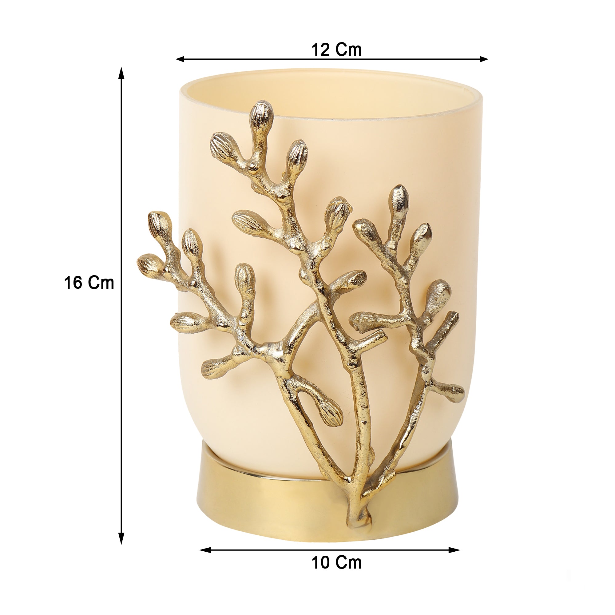 VinLux Glass Vase and Candle Holder in Cream & Gold