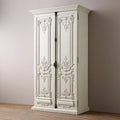 Vintage White Oak Wardrobe Large Storage Solid Wood Armoire