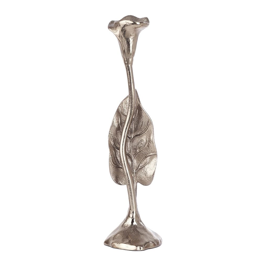 Jules Leaf Candle Holder Small Silver