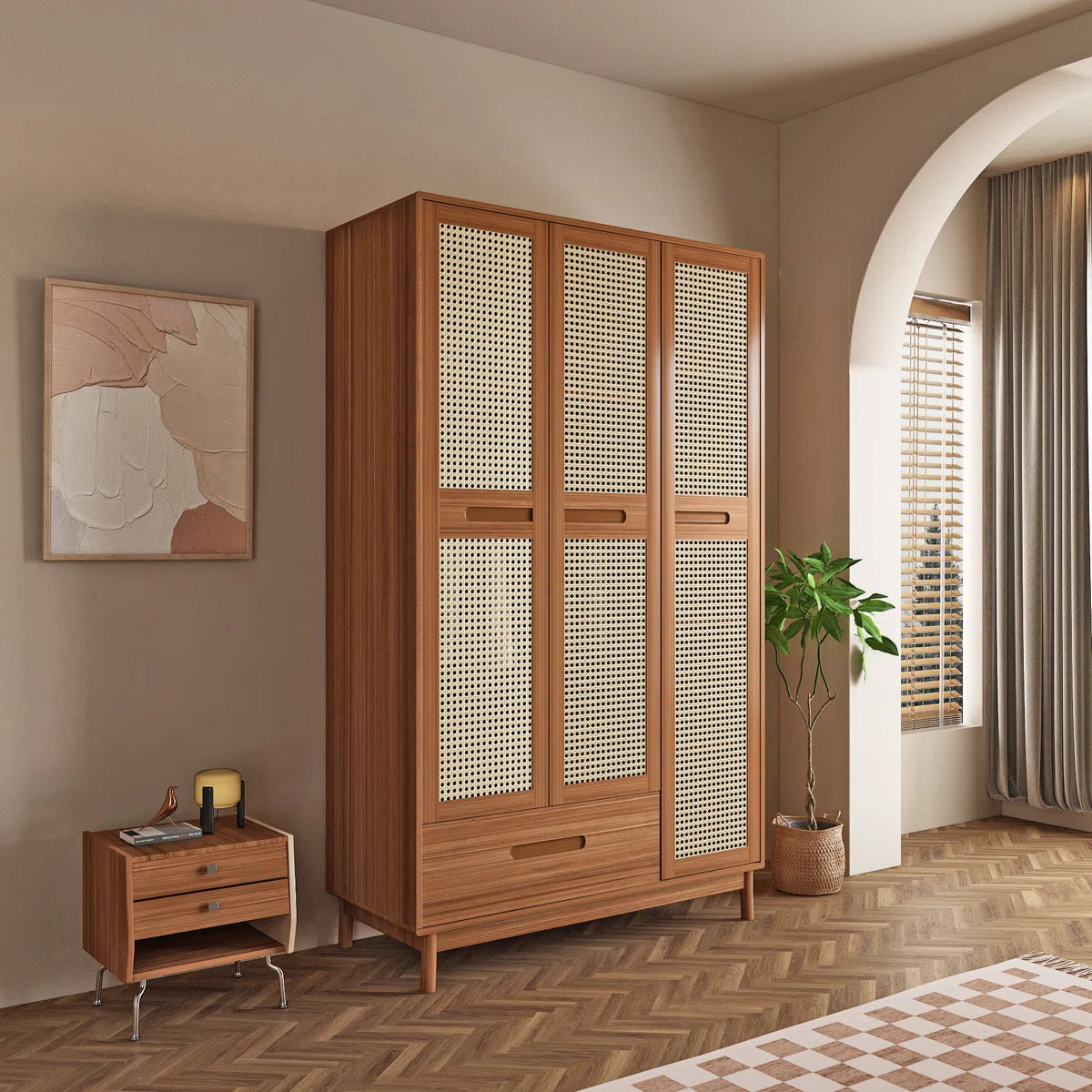 Innovative Solid Wood Wardrobe – Elegant Storage Cabinet for Bedroom-OUCH CART | Wardrobe 