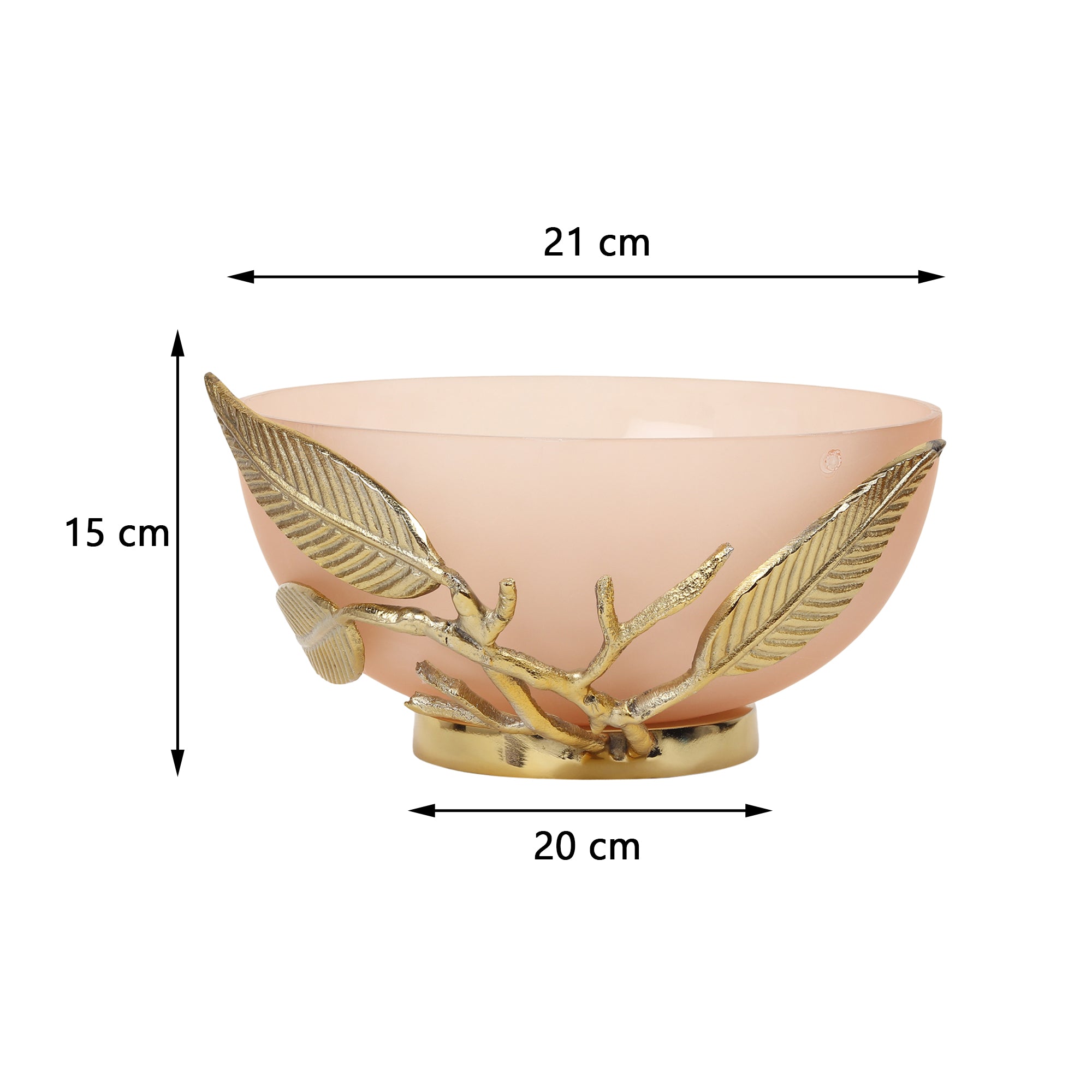 Enchanted Vine Glass Bowl in Peach & Gold