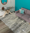 Synergy Modern Pattern Hand Knotted  Rectangle Anti-Skid Designer Carpet, Area Rug For Bed Room, Living Room - 6'x9'