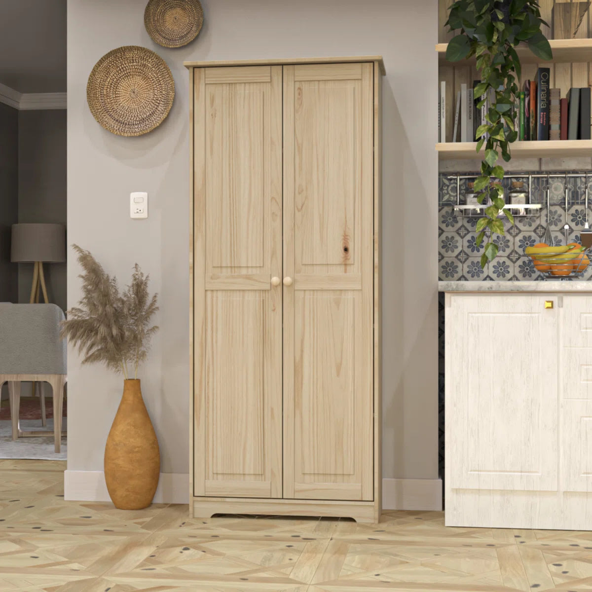 Jadian Freestanding Wardrobe Closet 1.0 4 Shelves 2 Drawers Modern Organization-OUCH CART | Wardrobe 