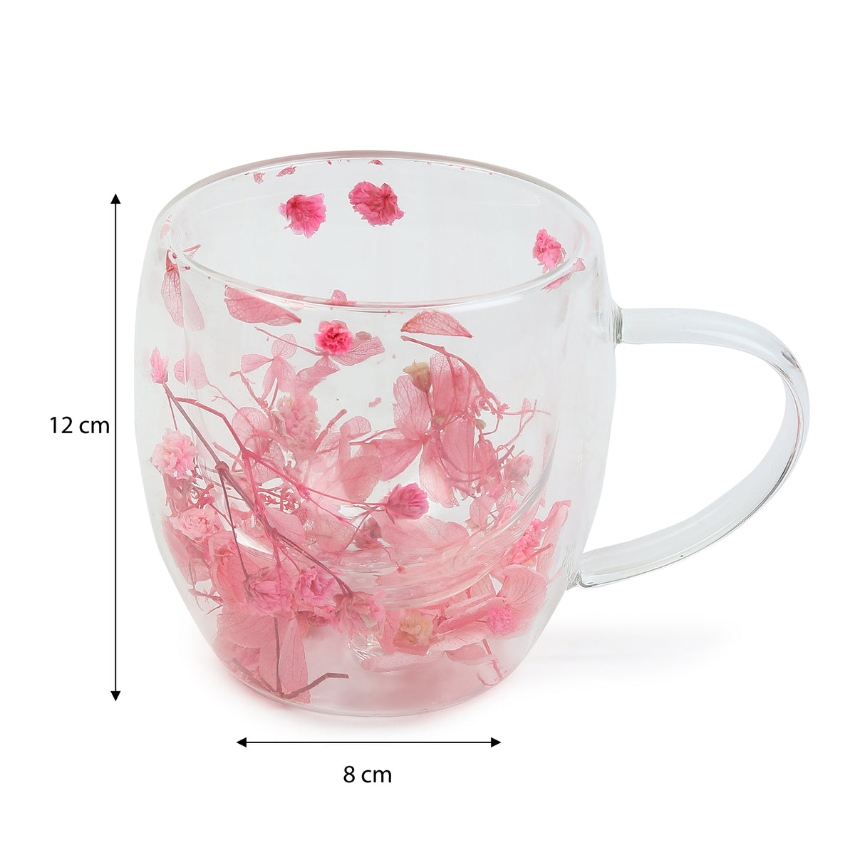 Dahlia Pink Glass Mug Small