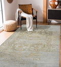 Dazzle Transitional Pattern Hand Knotted  Rectangle Anti-Skid Designer Carpet, Prayer Rug For Office Cabins, Small Living Spaces - 2'X3'