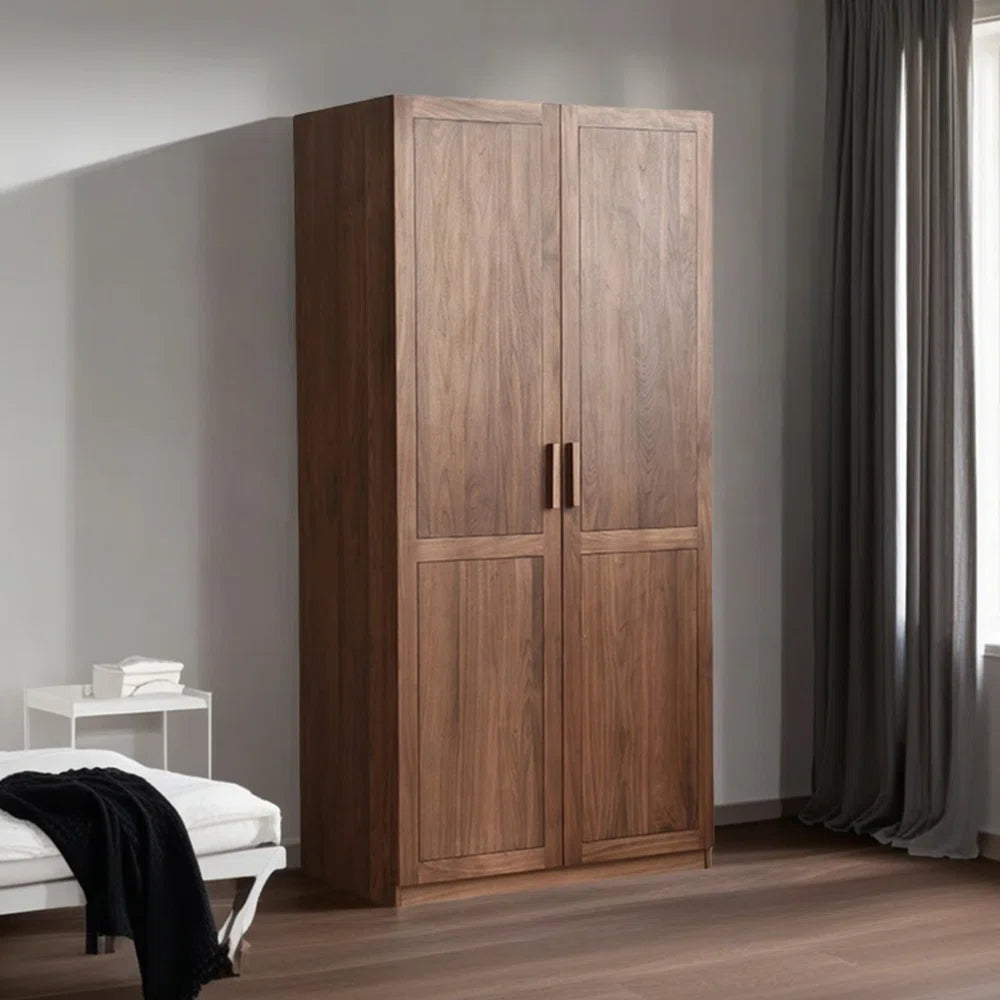 Minimalist Chinese-Style Bedroom Wardrobe – Retro Wooden Storage Cabinet-OUCH CART | Wardrobe 