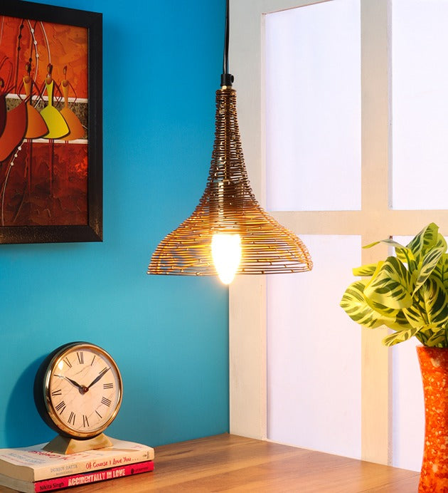 The "Shimmering Funnel Pendant light" by Décor de Maison in Jet black finish - OUCHCART 