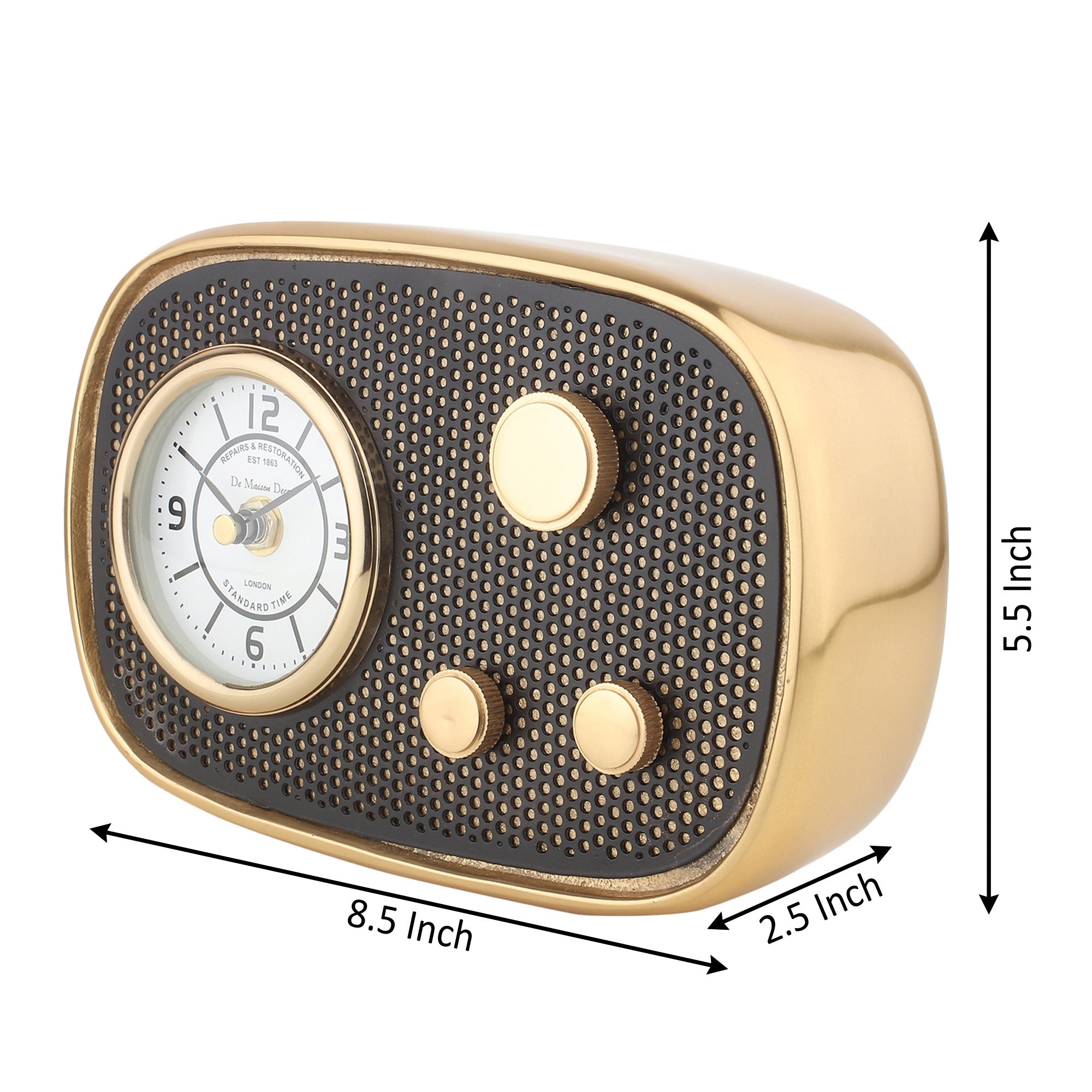 Radio Wave Table Clock In Gold Frame