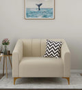 Velvet 1 Seater sofa in Ivory colour