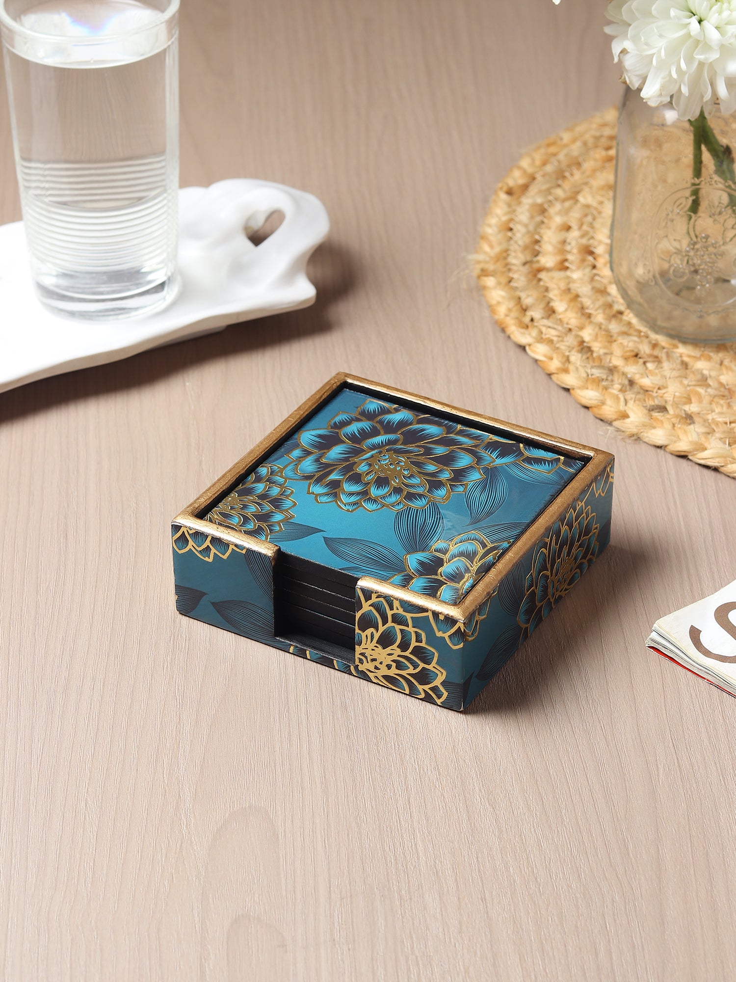 Sapphire Wreath Coaster Set of 4