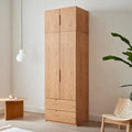European-Style Simple Wardrobe – Minimalist Solid Wood Bedroom Closet