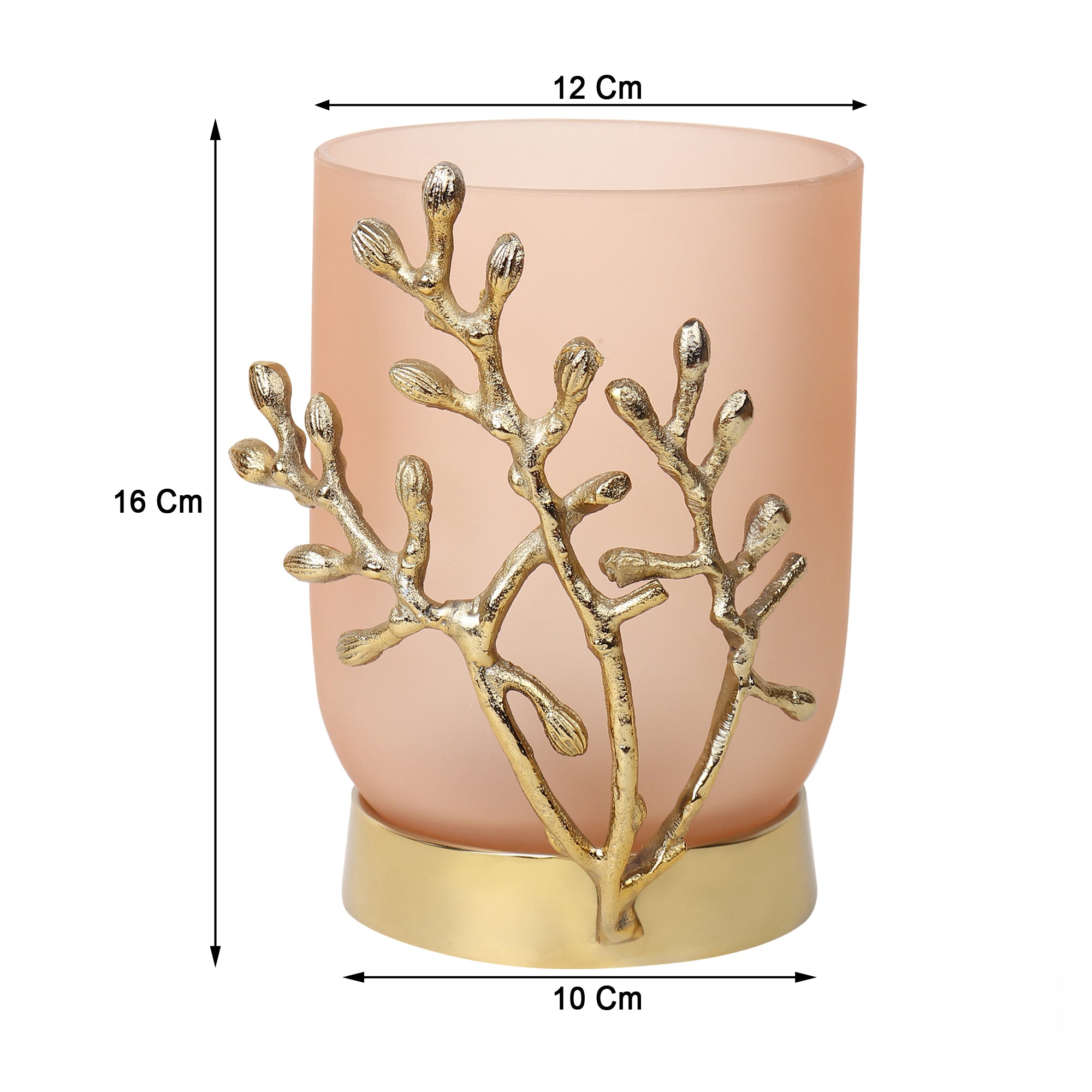 VinLux Glass Vase and Candle Holder in Peach & Gold