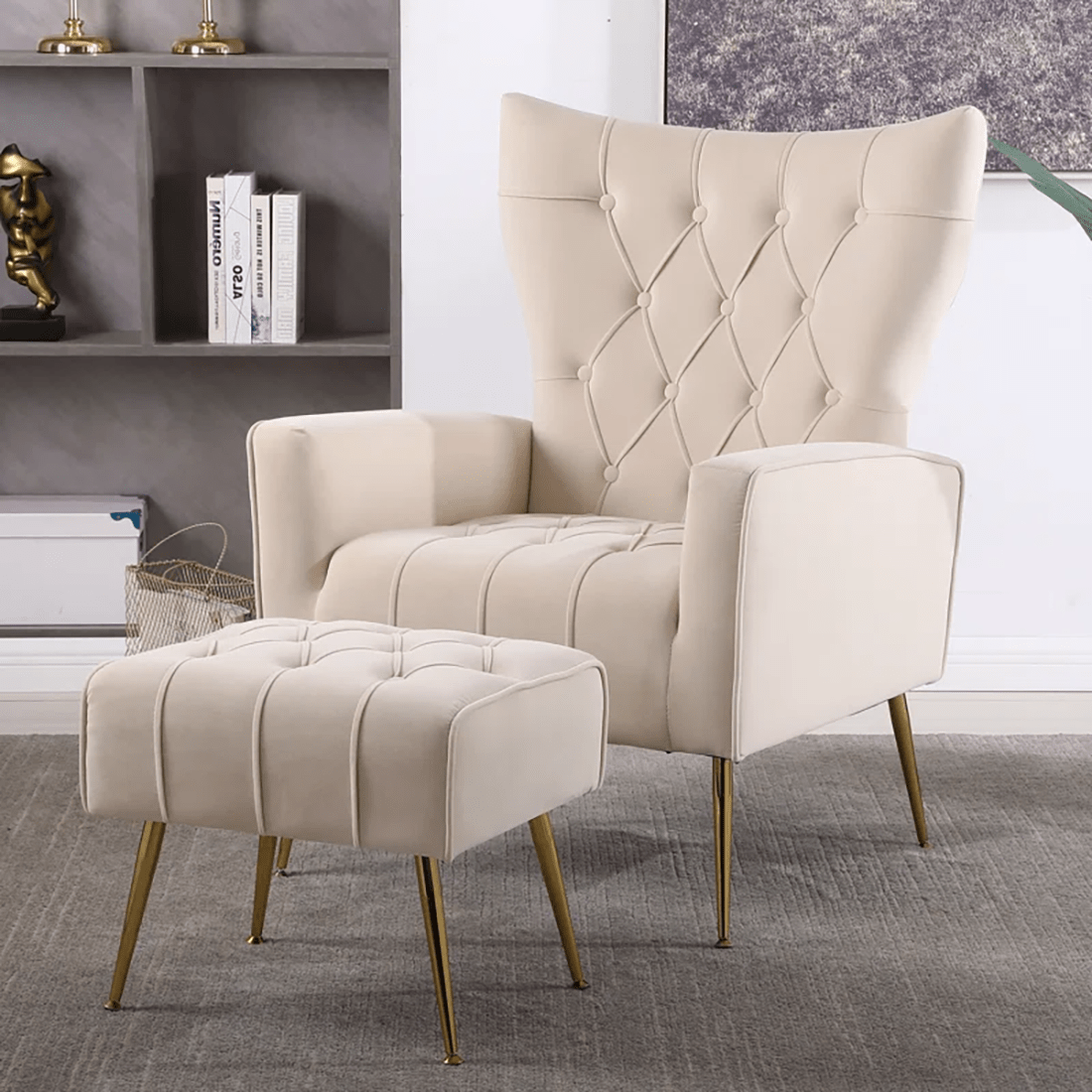 DANNEY ACCENT CHAIR WITH OTTOMAN