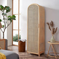 Rattan Wardrobe – Solid Wood Bedroom Storage Cabinet