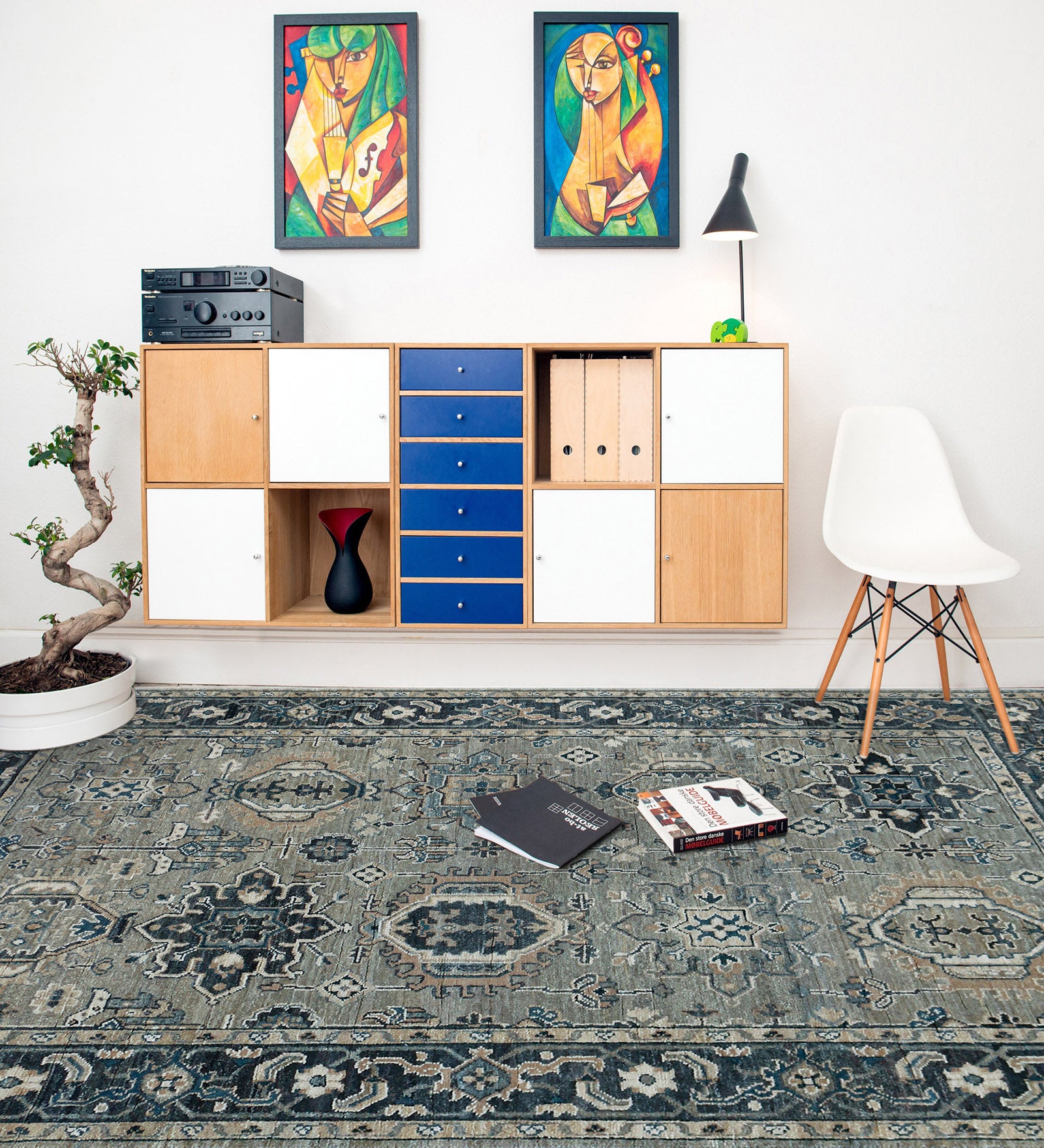 Heritage Traditional Pattern Hand Knotted  Rectangle Anti-Skid Designer Carpet, Area Rug For Bed Room, Living Room - 6'x9'