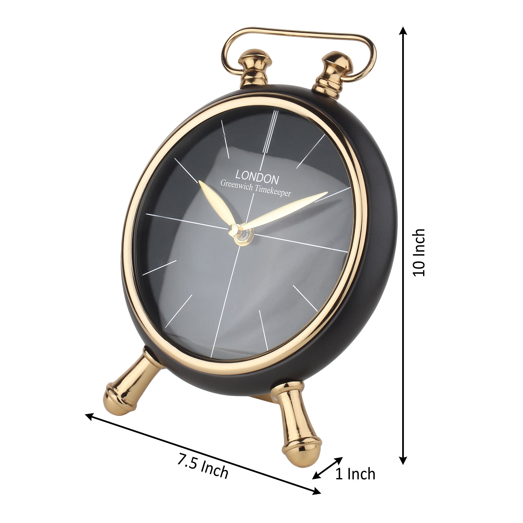 Essence Desk Timepiece in Black Gold