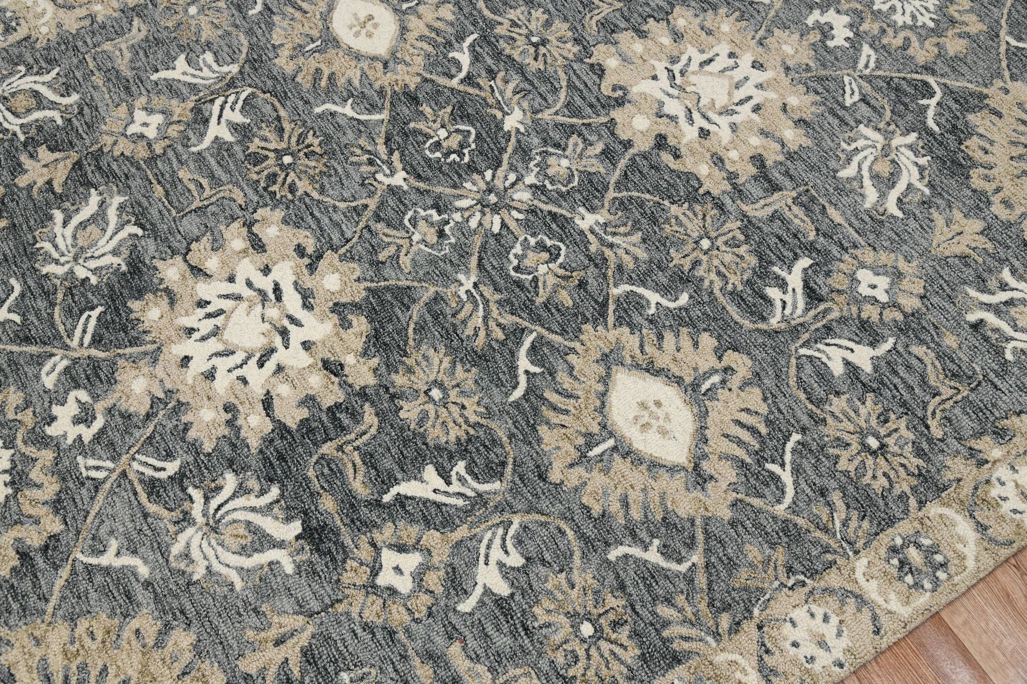 Gray Wool Romania 8X10 Feet Hand-Tufted Carpet - Rug