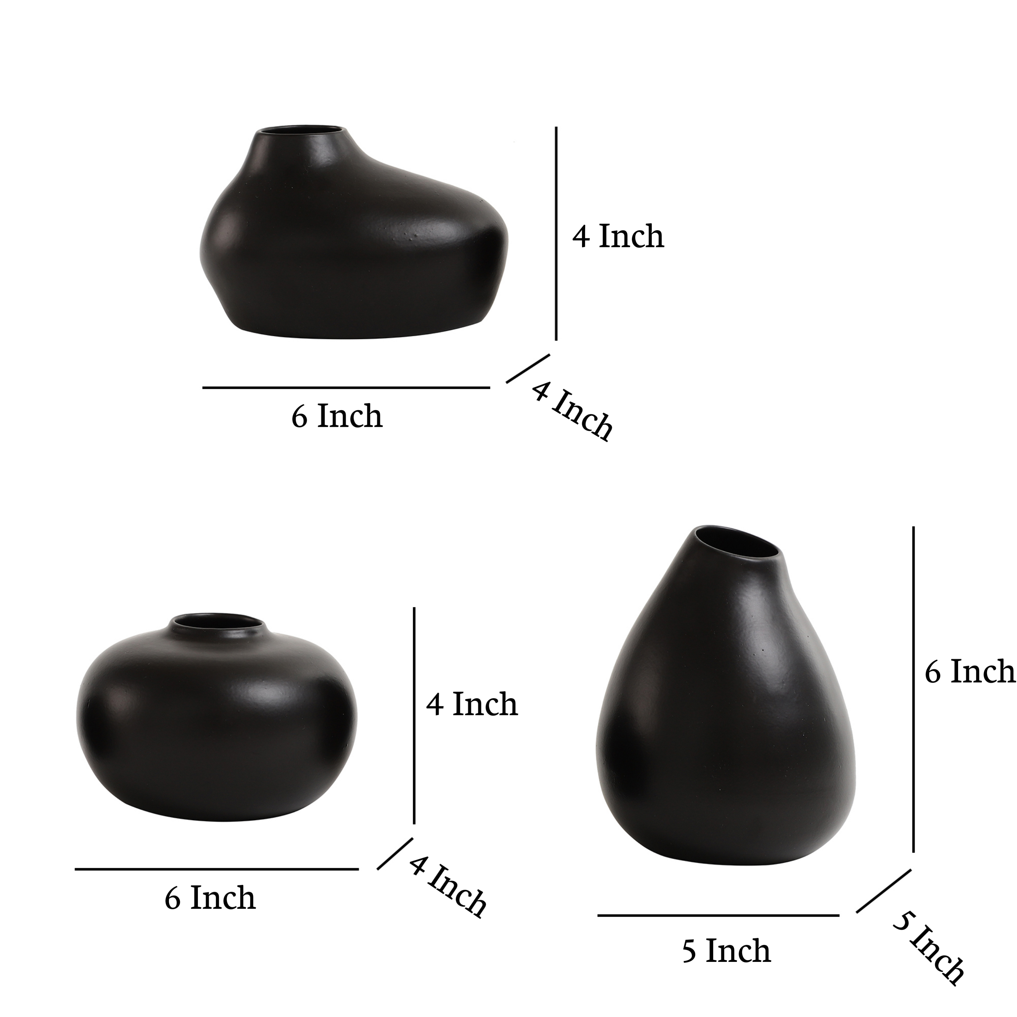 Varys Trio black vase set